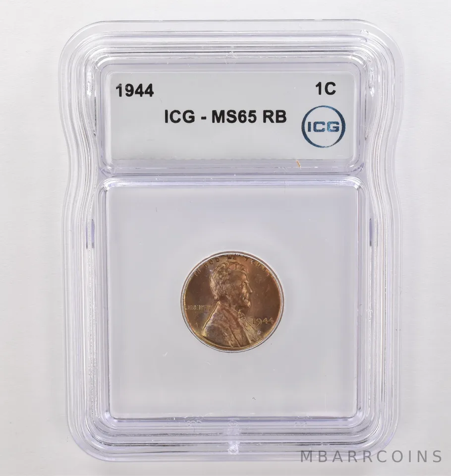 1944 Lincoln Wheat Cent MS65 RB ICG Beautiful Tone *4185