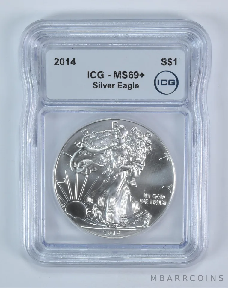 2014 American Silver Eagle MS69+ ICG