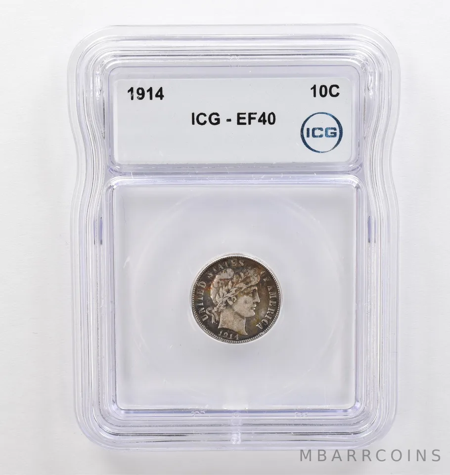 1914 Barber Dime EF40 ICG Beautiful Tone *9352