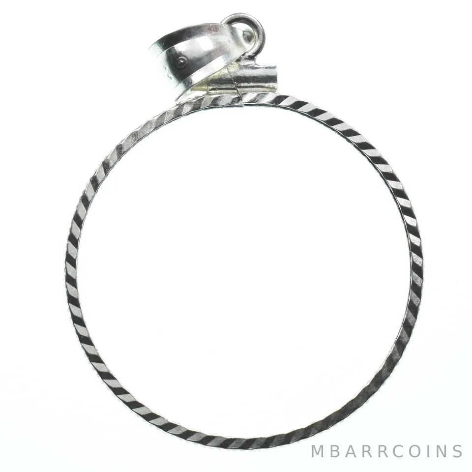 Sterling Silver 26 MM Susan B Anthony $1 Coin Bezel Pendant Frame Edge *2336
