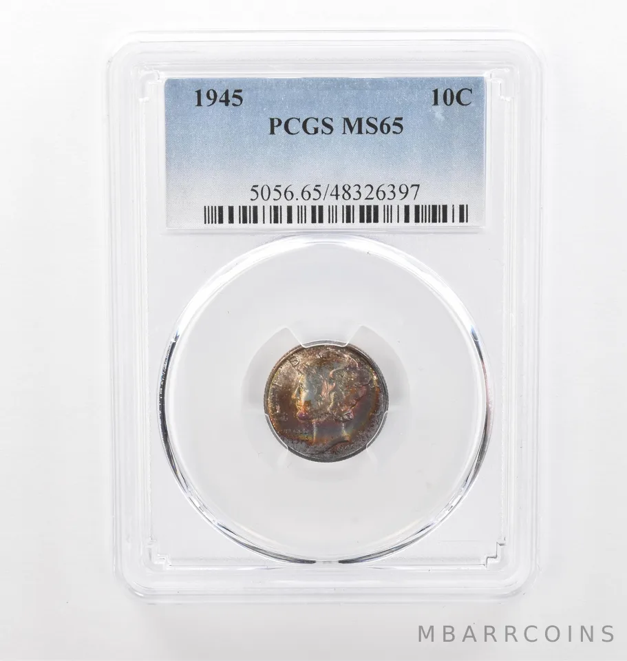 1945 Mercury Dime MS65 PCGS Beautiful Tone *2196