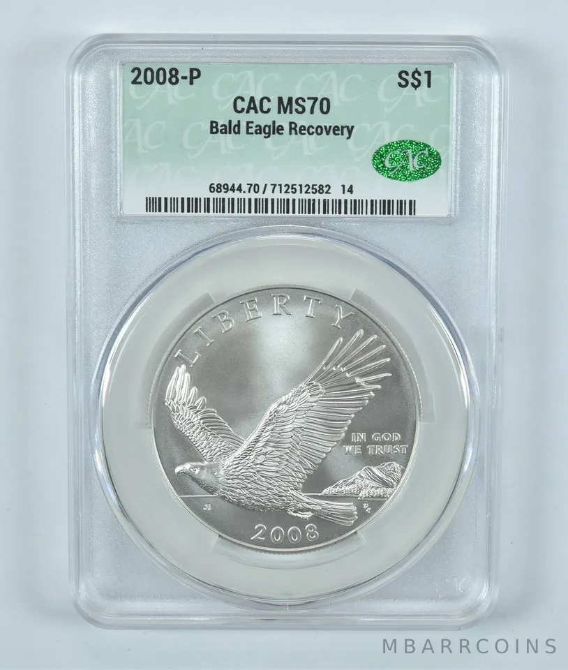 2008-P Bald Eagle Commemorative Silver Dollar MS70 CAC CACg