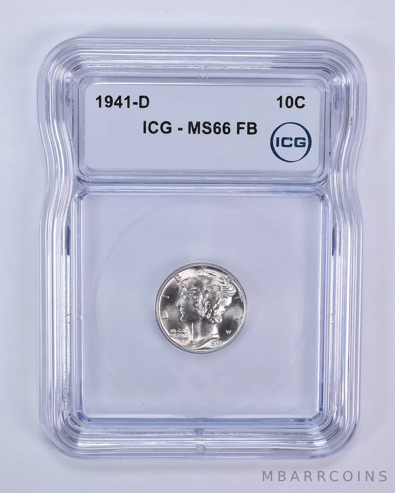 1941-D Mercury Dime MS66 FB ICG