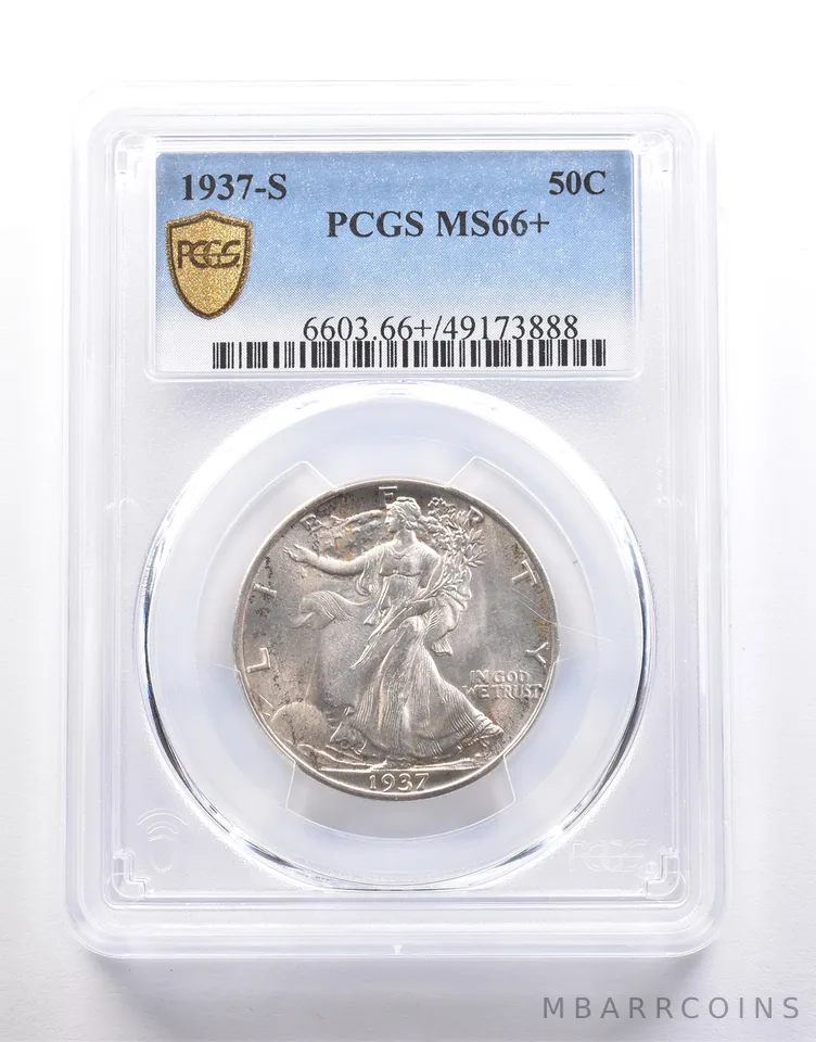 1937-S Walking Liberty Half Dollar MS66+ PCGS *6705
