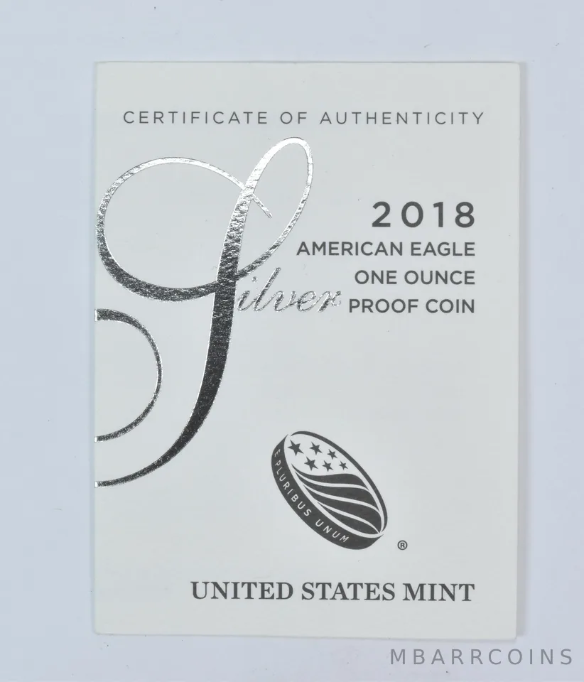 COA 2018-W American Silver Eagle Proof