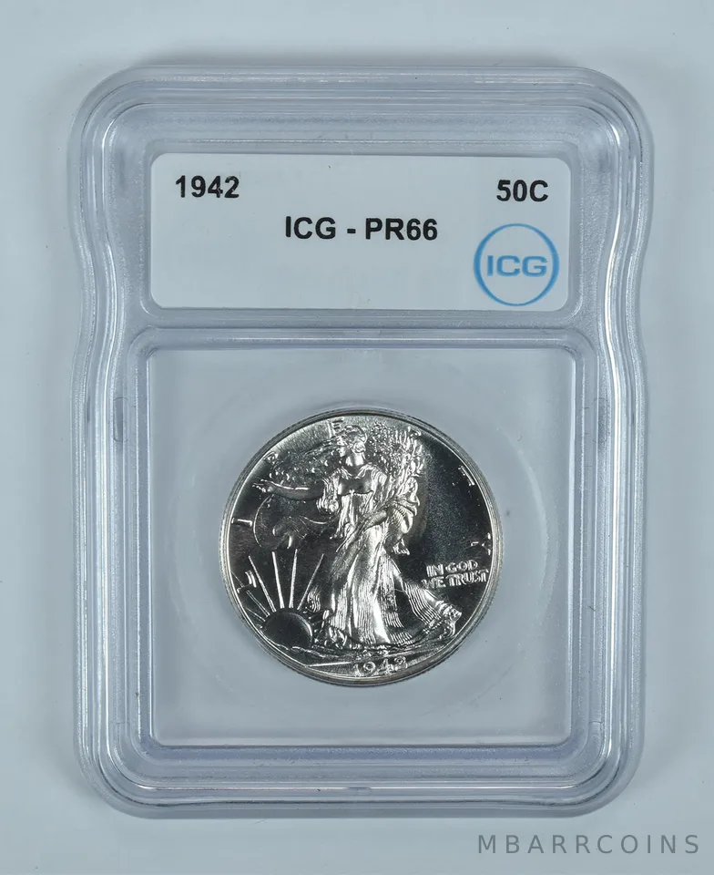 1942 Walking Liberty Half Dollar PR66 ICG