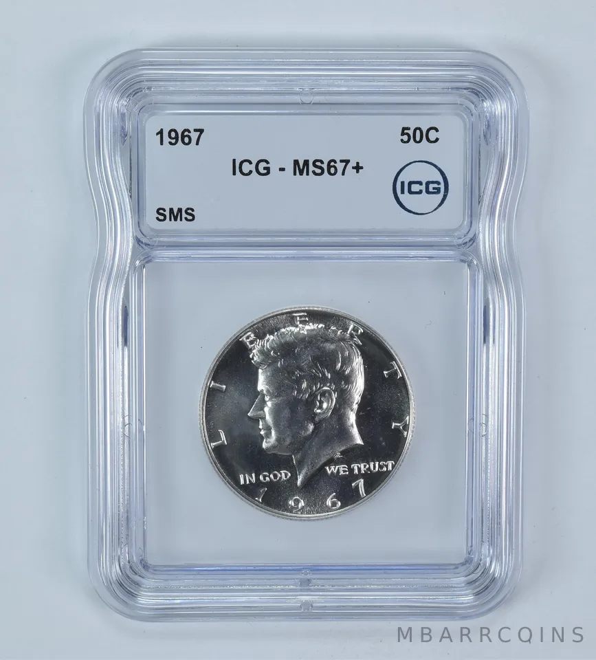 1967 Kennedy Half Dollar SMS MS67+ ICG