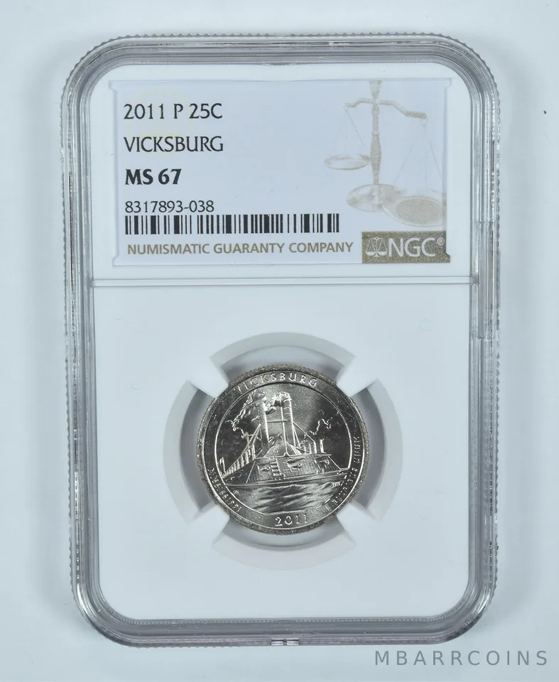 2011-P Washington Quarter Vicksburg America The Beautiful MS67 NGC