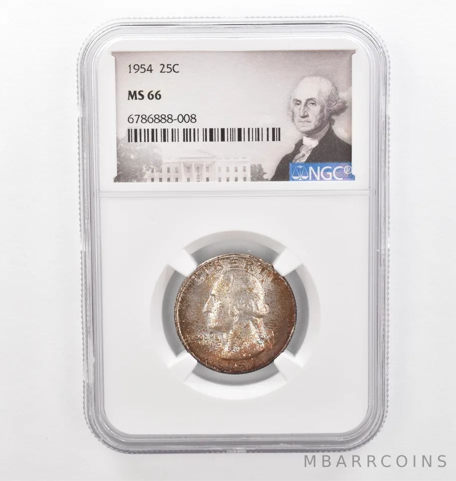 1954 Washington Quarter MS66 NGC Beautiful Tone *2271