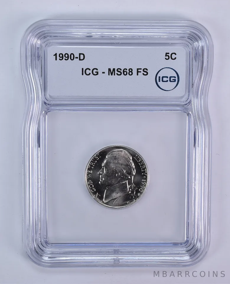 1990-D Jefferson Nickel MS68 FS ICG