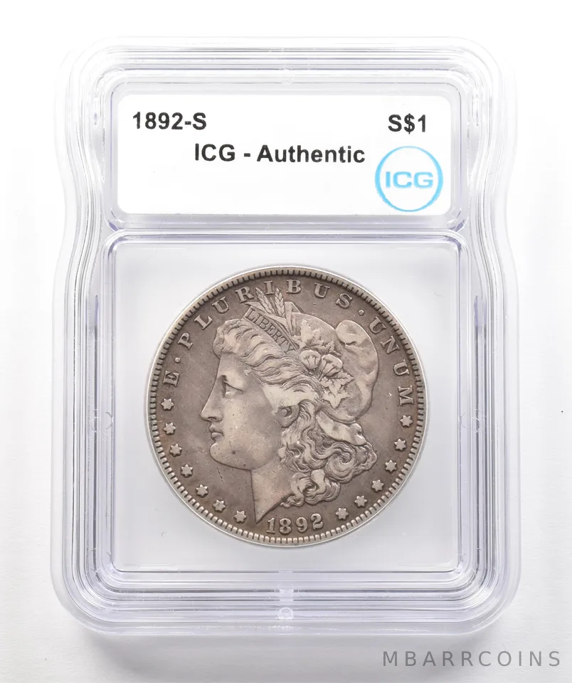 1892-S Morgan Silver Dollar Authentic ICG *4267