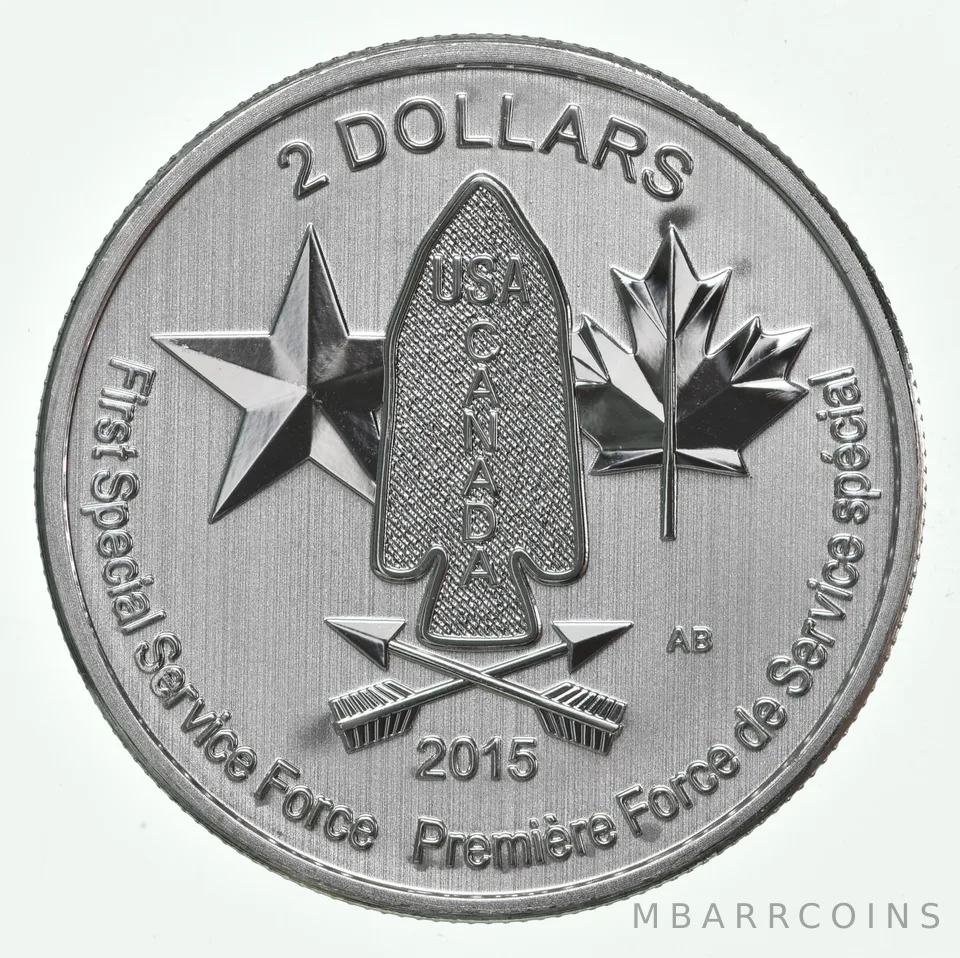 2015 Canada 2 Dollars Silver First Special Service Force 1/2 Oz .999