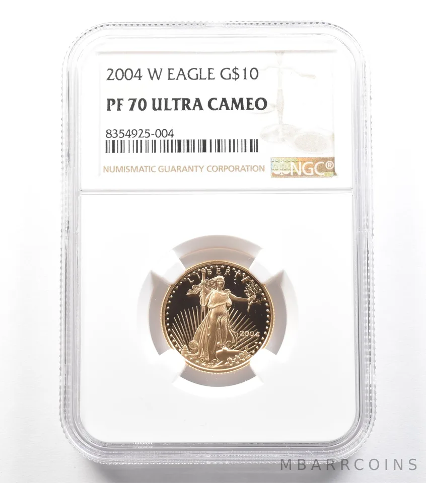 2004-W $10 American Gold Eagle 1/4 Oz Gold PF70 UCAM NGC