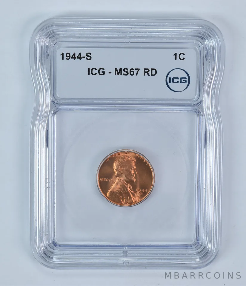 1944-S Lincoln Wheat Cent MS67 RD ICG
