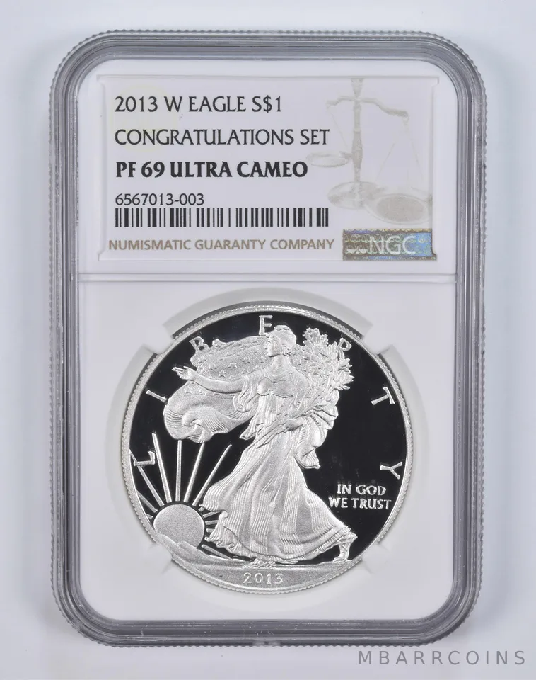 2013-W American Silver Eagle Congratulations Set PF69 UCAM NGC Brown Label