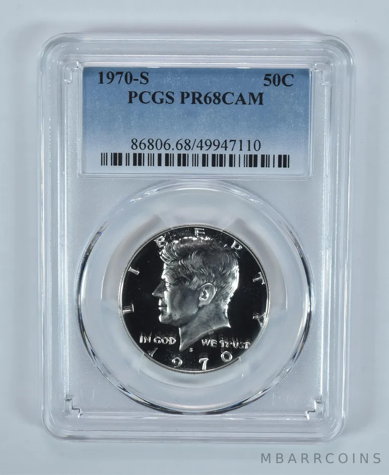 1970-S Kennedy Half Dollar PR68 CAM PCGS Blue Label