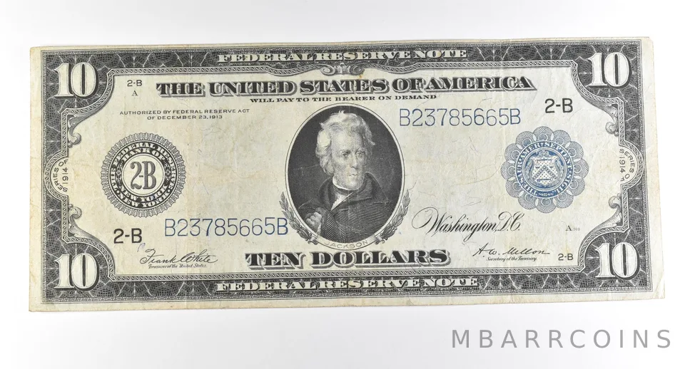 1914 $10 New York NY FRN Large Note Blue Seal *2800