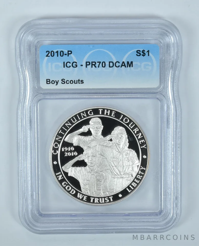 2010-P Boy Scouts Commemorative Silver Dollar PR70 DCAM ICG