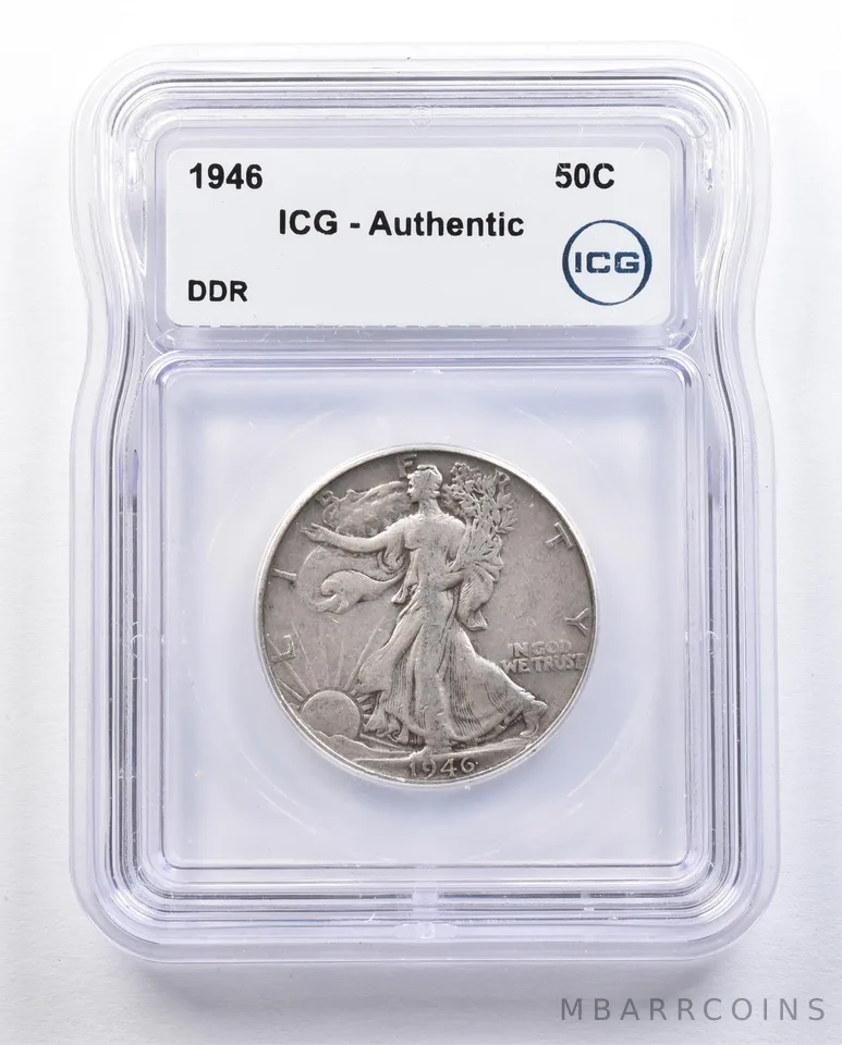 1946 Walking Liberty Half Dollar DDR Authentic ICG *1656