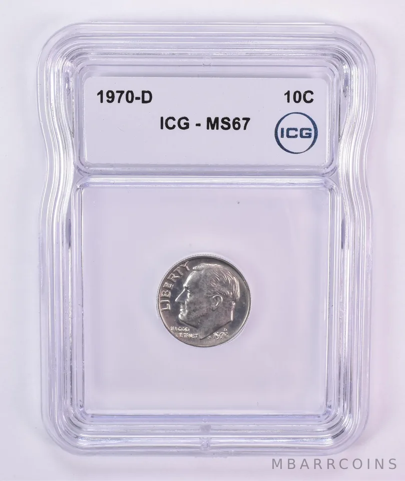 1970-D Roosevelt Dime MS67 ICG