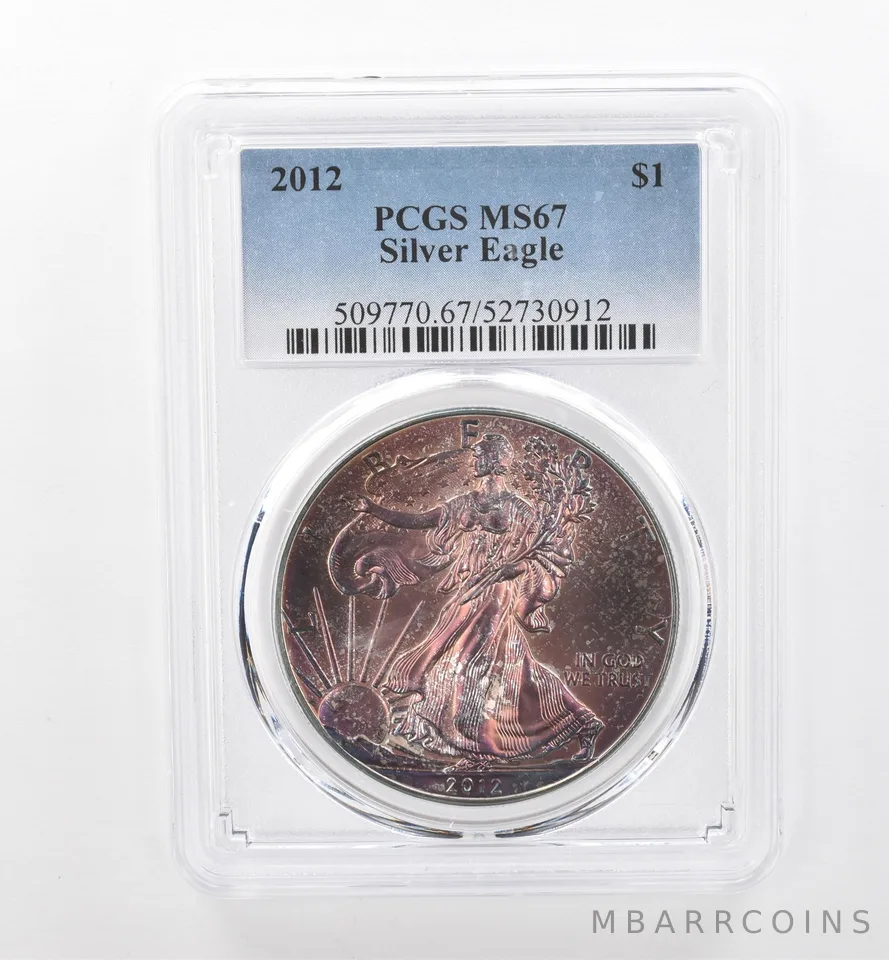 2012 American Silver Eagle MS67 PCGS Beautiful Tone *1967
