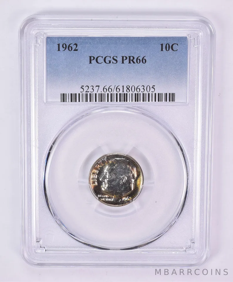 1962 Roosevelt Dime PR66 PCGS Beautiful Tone *1110
