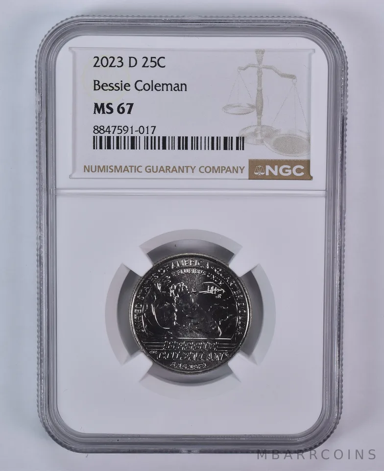 2023-D American Women Quarter Bessie Coleman MS67 NGC