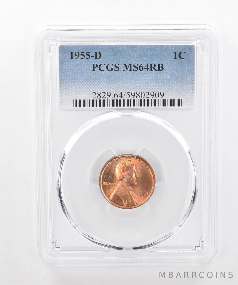 1955-D Lincoln Wheat Cent MS64 RB PCGS Beautiful Tone *3006