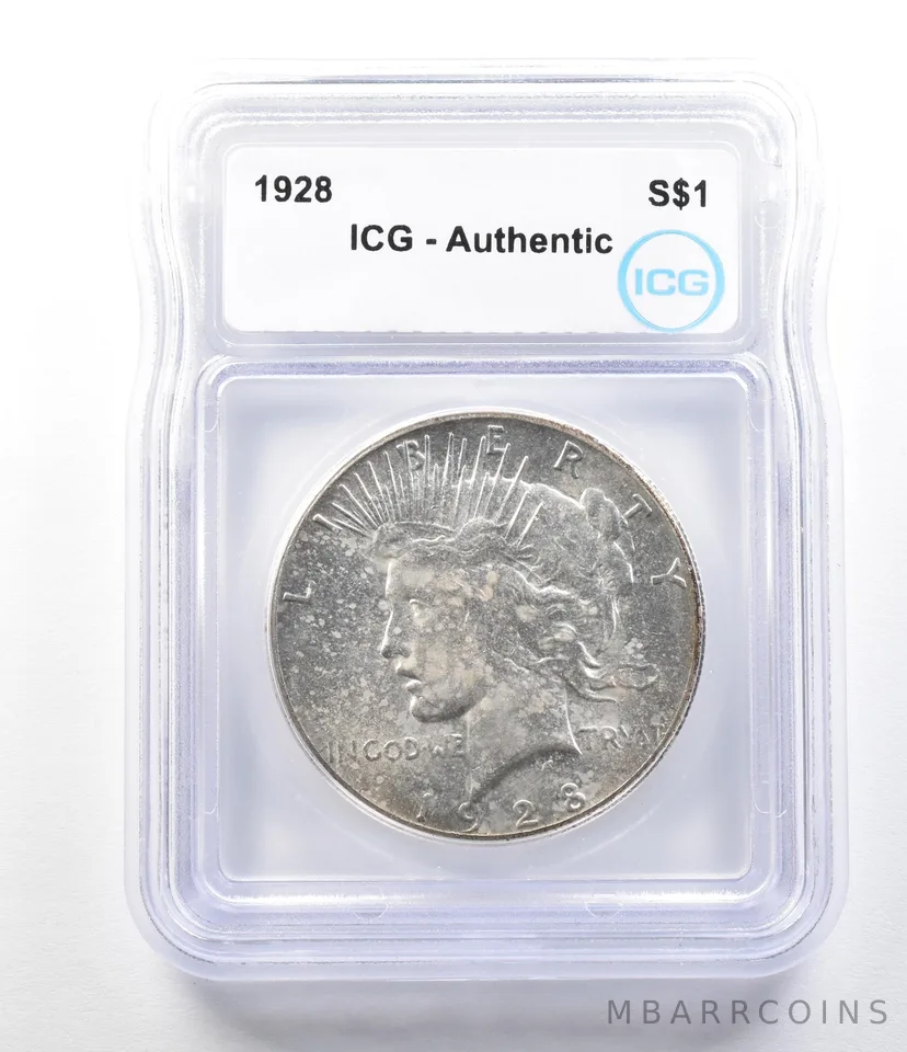 1928 Peace Silver Dollar Authentic ICG a0430