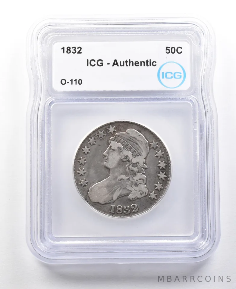 1832 Capped Bust Half Dollar O-110 Authentic ICG *3107