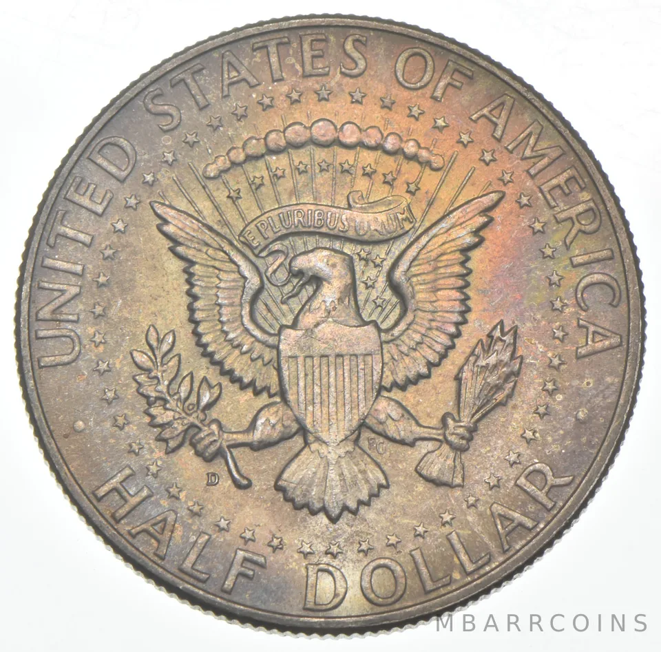 1964-D Kennedy Half Dollar - Rainbow Toned *8136