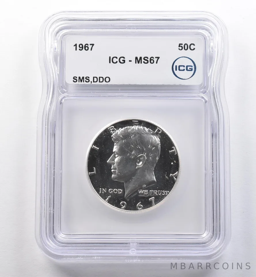 1967 Kennedy Half Dollar SMS DDO MS67 ICG *2248