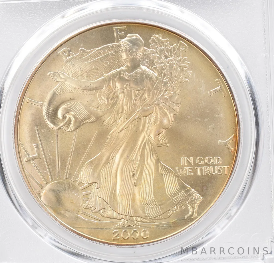 2000 American Silver Eagle MS68 PCGS Beautiful Tone *1192