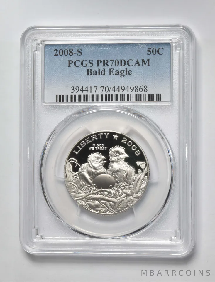 2008-S Bald Eagle Commemorative Half Dollar PR70 PCGS Blue Label