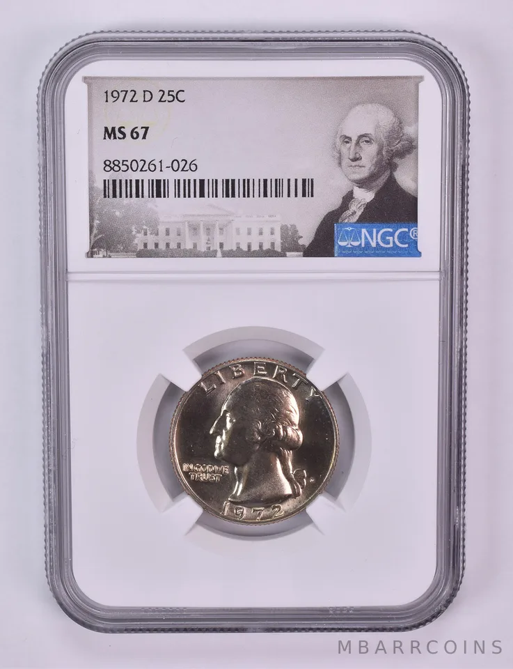 1972-D Washington Quarter MS67 NGC Special Label
