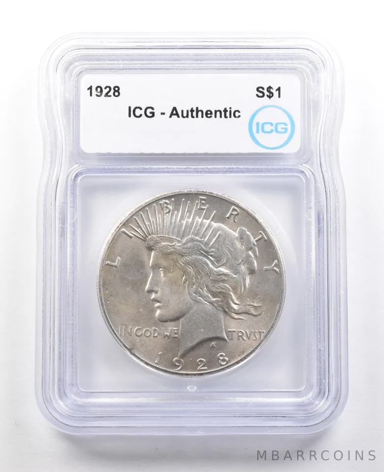 1928 Peace Silver Dollar Authentic ICG *3583