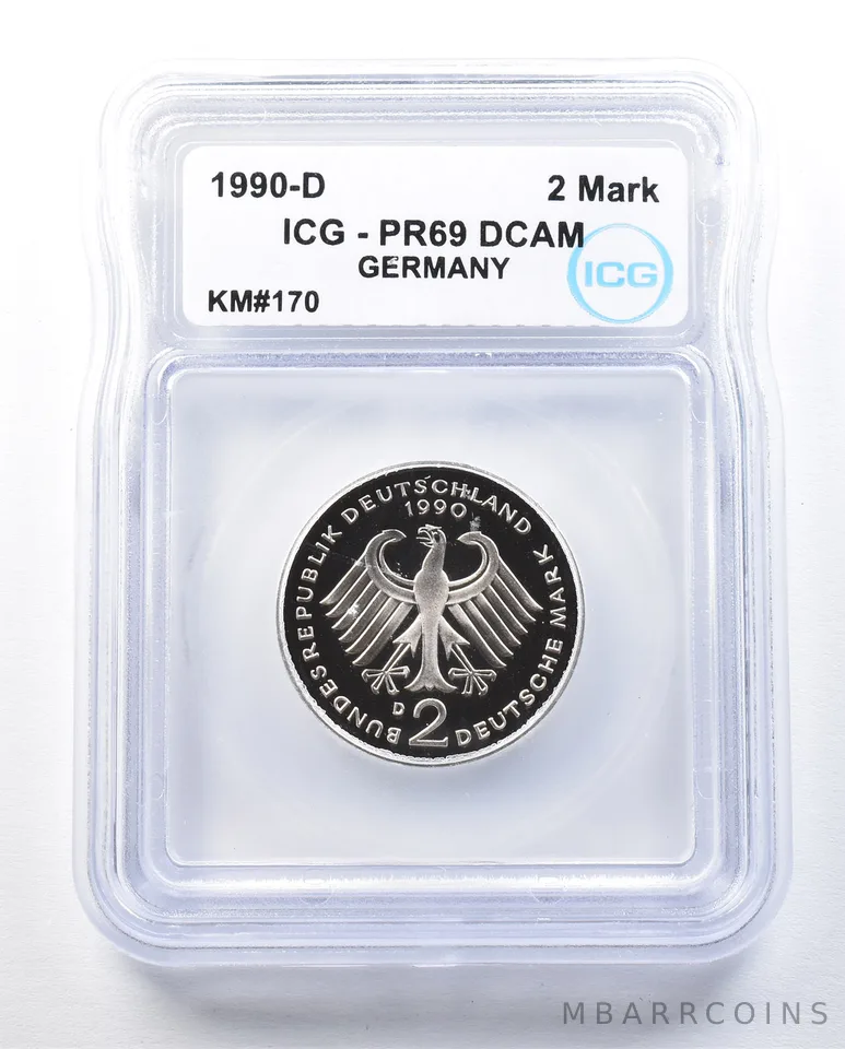 1990 D Germany 2 Mark KM#170 PR69 DCAM ICG *8995