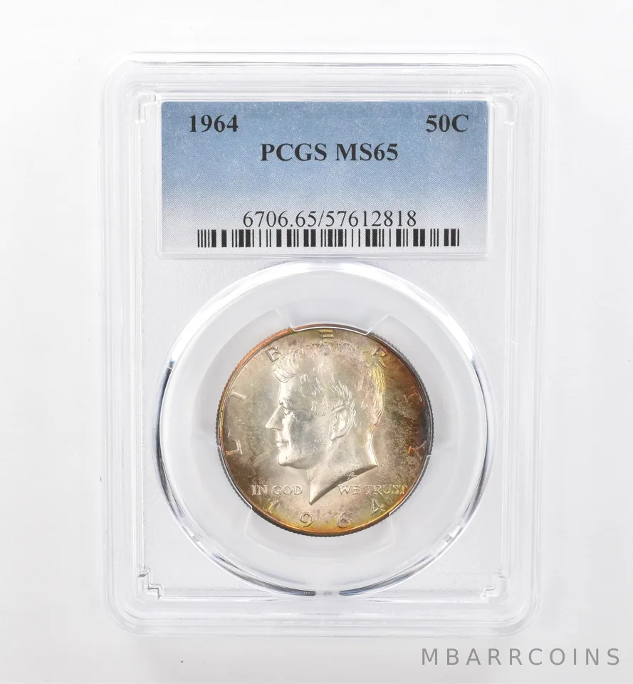 1964 Kennedy Half Dollar MS65 PCGS Beautiful Tone *1856