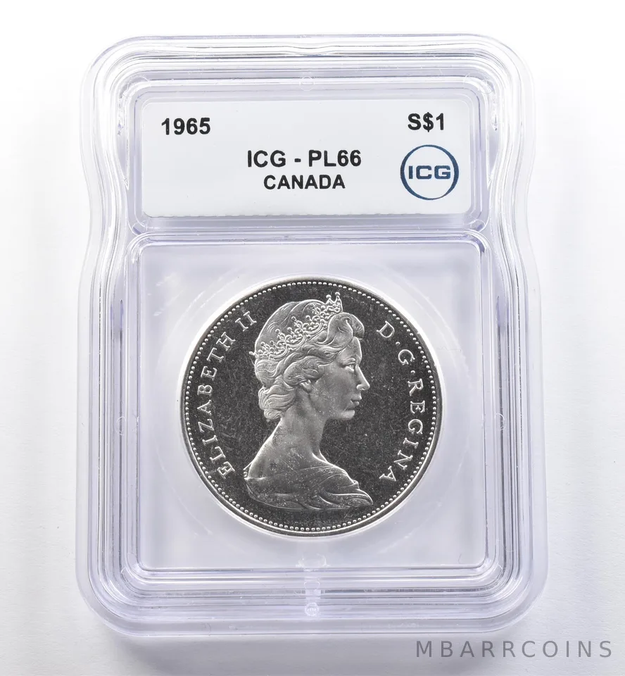 1965 Canada 1 Dollar Silver PL66 ICG *0236