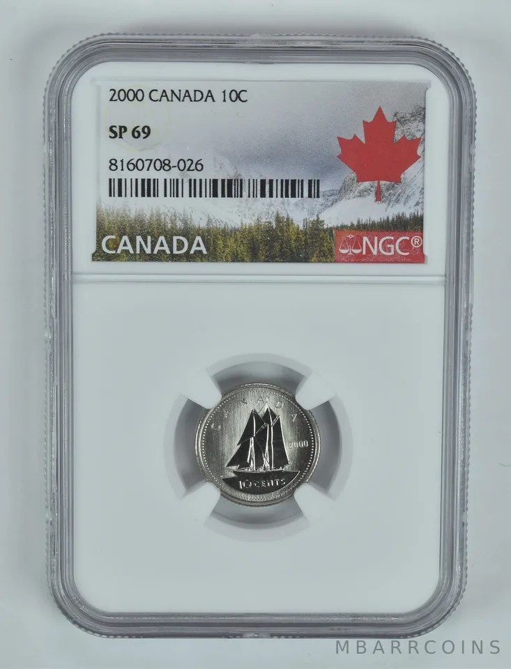2000 Canada 10 Cents Bluenose SP69 NGC Canada Label