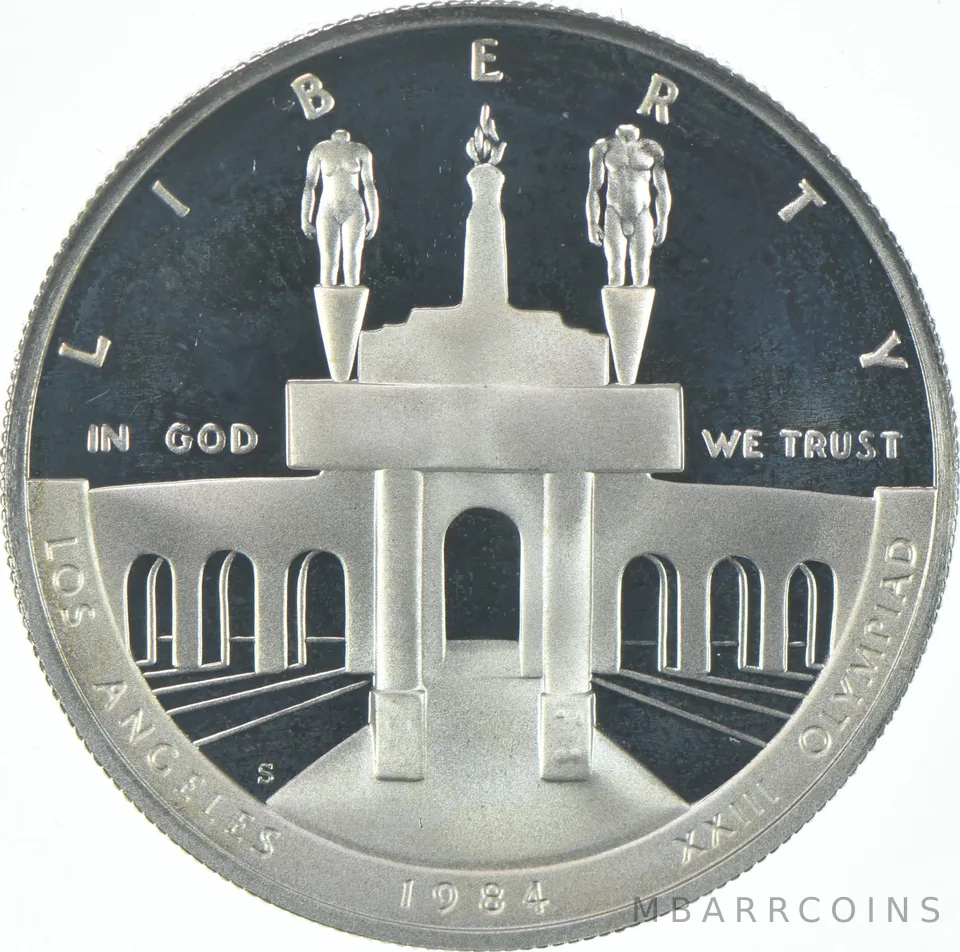1984-S Proof LA Olympics Commemorative Silver Dollar $1