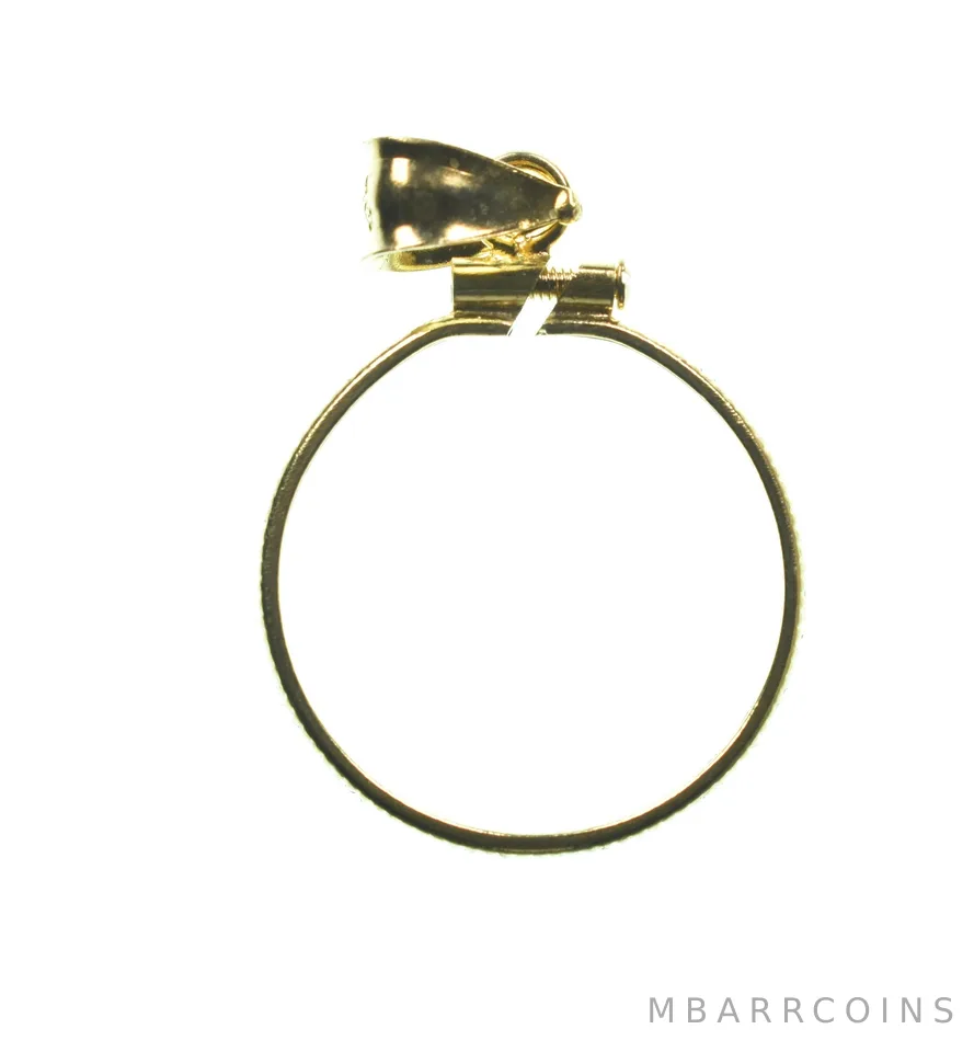 14K 19mm Gold Filled 5 Peso Mexico Coin Bezel Pendant Frame Edge *1332