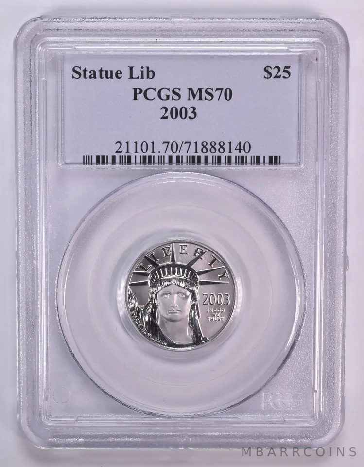 2003 $25 American Platinum Eagle 1/4 Oz Platinum MS70 PCGS