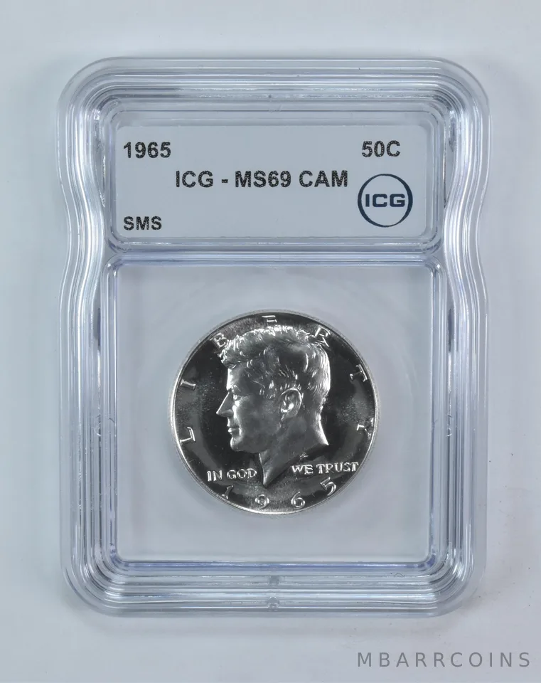 1965 Kennedy Half Dollar SMS MS69 CAM ICG