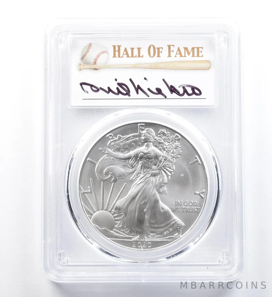 2020 American Silver Eagle Phil Niekro FDOI MS70 PCGS *1165