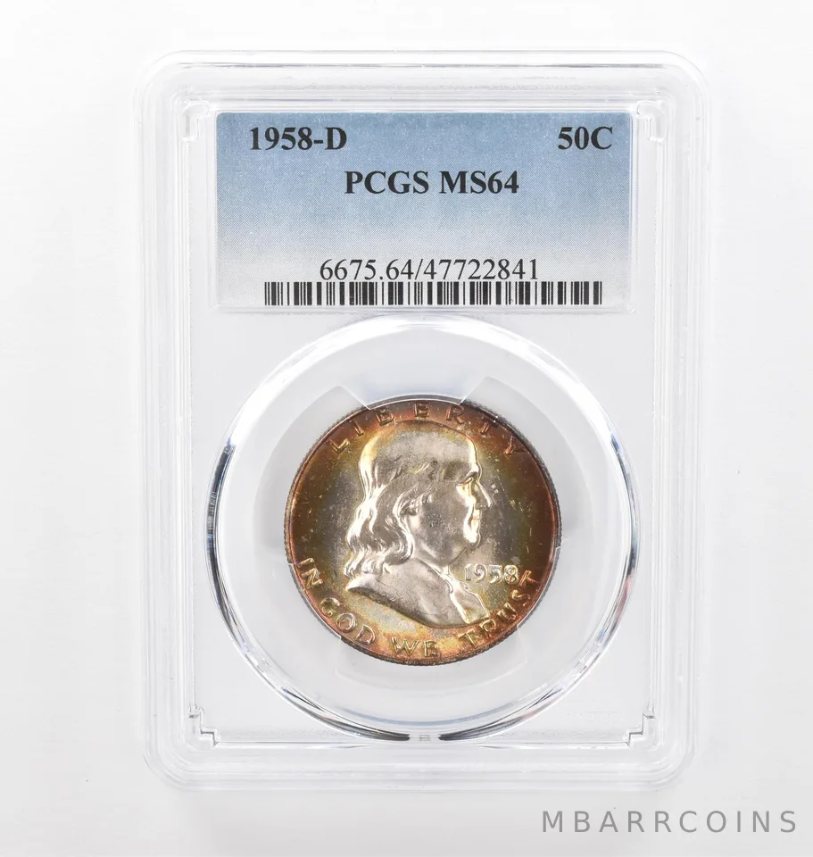 1958-D Franklin Half Dollar MS64 PCGS Beautiful Tone *2205