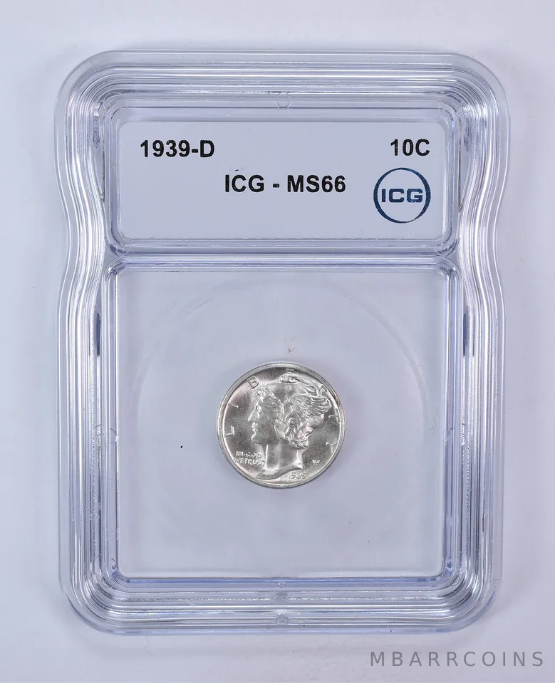 1939-D Mercury Dime MS66 ICG