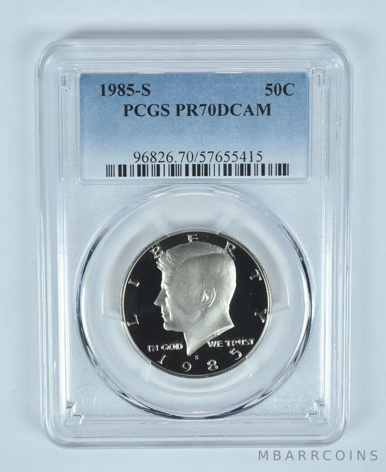 1985-S Kennedy Half Dollar PR70 DCAM PCGS Blue Label