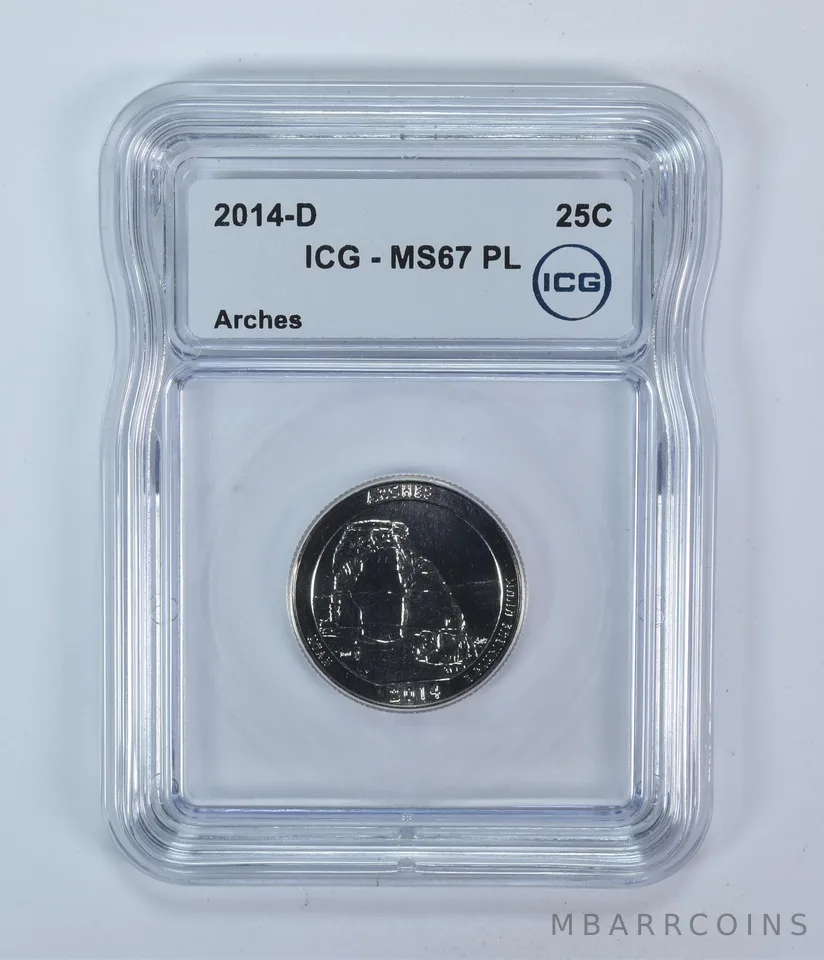 2014-D Washington Quarter ATB Arches MS67 PL ICG