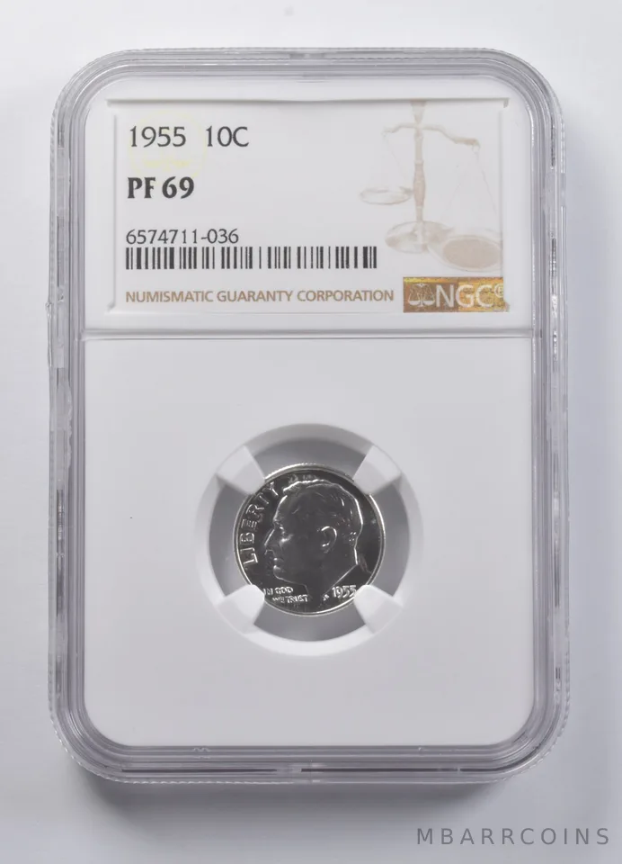 PF69 1955 Roosevelt Dime NGC *7224